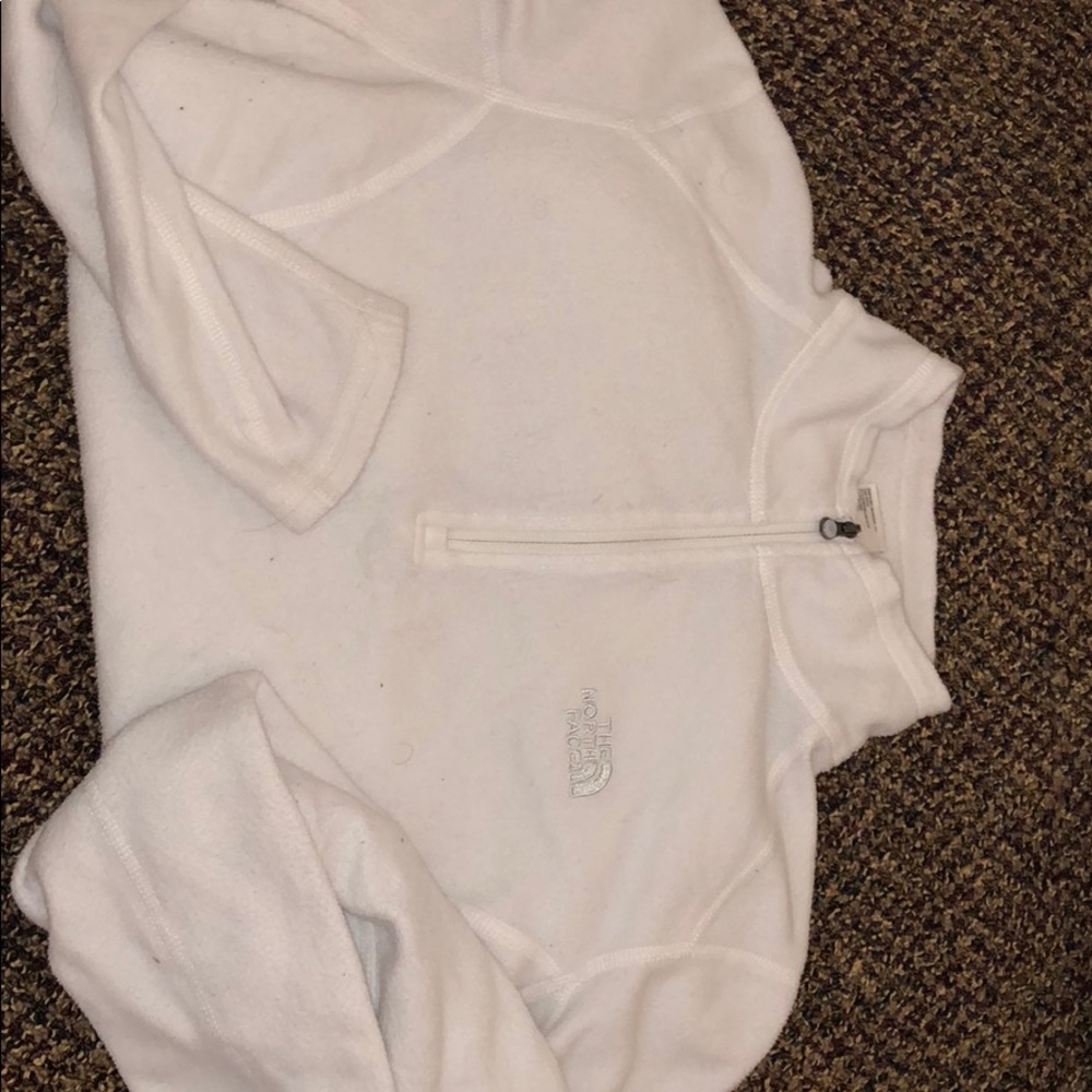 North face fleece zip up white